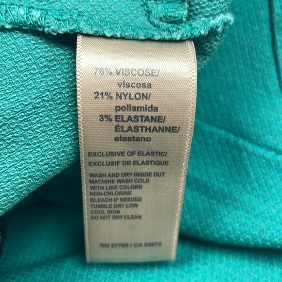 Rafaella Mid-Rise Straight Pull-On Trouser Ankle Pant Stretchy Kelly Green 8 - Picture 7 of 7